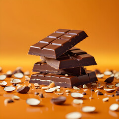 Chocolate almonds On orange BG poof .SF2514S