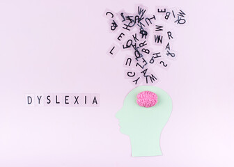 Dyslexia awareness concept with letters