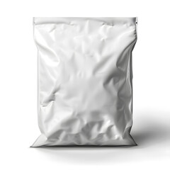 White plastic bag mockup for product isolated on white background. 3d blank white plastic bag for packaging design