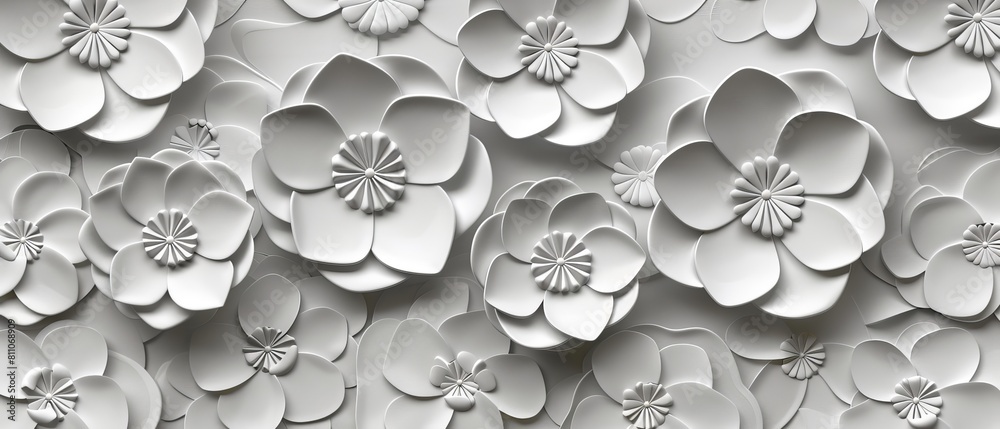 Poster modern floral pattern with geometric background in japanese style.