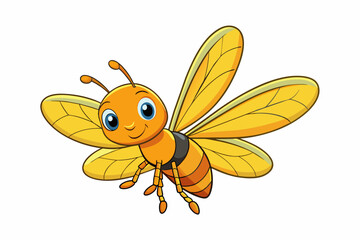 firefly bee cartoon vector illustration