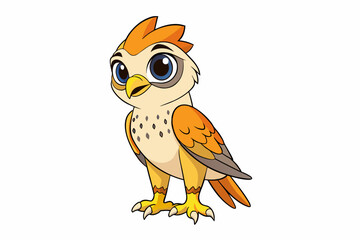 falcon bird cartoon vector illustration