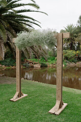 Wedding ceremony next to dam