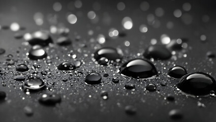 Realistic water droplets on charcoal background design wallpaper