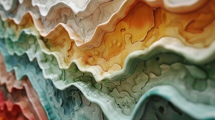 Obraz premium Colorful 3D rendering of a terrain.