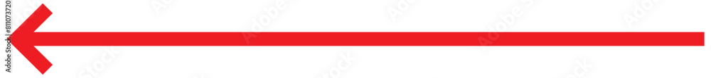 Canvas Prints red long arrow to the left . vector, isolated. yellow arrow isolated on white background