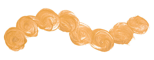 Shiny orange brush watercolor painting isolated on transparent background. watercolor png