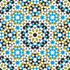 Seamless arabic  ornament based on traditional arabic art. Geometric mosaic. 