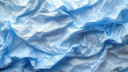 Obraz premium A blue-and-white wall with an abundance of wrinkled paper