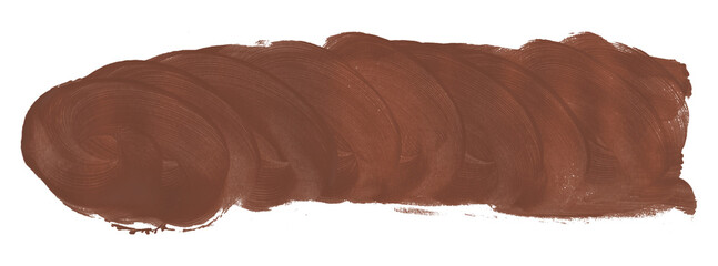 Shiny brown brush watercolor painting isolated on transparent background. watercolor png