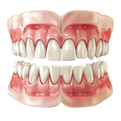 Obraz premium A set of realistic false teeth. isolated on transparent background