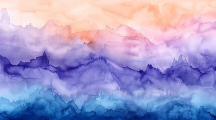 Abstract watercolor painting. Pink, blue and orange.