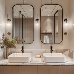 closeup restroom lavatory white clean comfort cosy ceramic basin in restroom contemporary home interior design concept