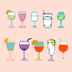 set of cocktails