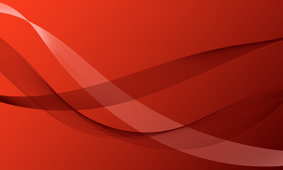 red stripes lines wave curves on smooth gradient abstract background