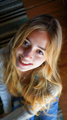 Smiling Teen Girl from 2002 with Blonde Highlights
