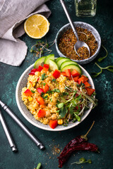 Bulgur with chickpeas and vegetables