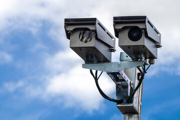 speed control radar camera at avenue in Sao Paulo, Brazil