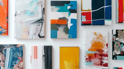 Vertical collage with abstract minimalistic background