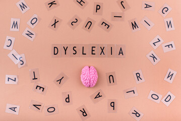 Dyslexia awareness concept with letters