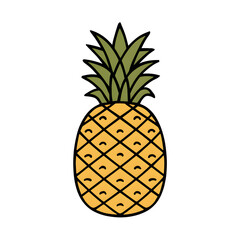 Pineapple Icon on Transparent Background