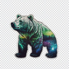 Polar bear. Vector illustration of a wild animal on a transparent background.
