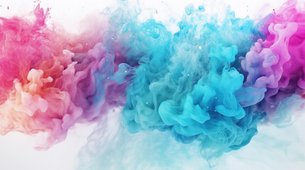 Motion colorful smoke isolated on white background. Fancy dream cloud of ink.