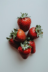 bunch of strawberries isolated on solid background  