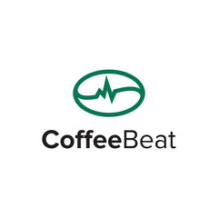 coffee beat simple sleek creative geometric modern logo design vector