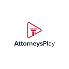 attorney play simple sleek creative geometric modern logo design vector