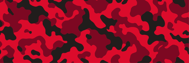 Red military camouflage seamless pattern background banner. Camouflage pattern background. Vector illustration.