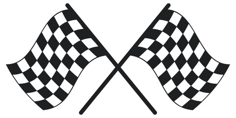 Formula 1 championship, isolated flags. Vector illustration of two sport racing flags.