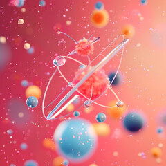 Captivating 3D Rendering of Whimsical Cosmic String in Vibrant Theoretical Cosmology Scene