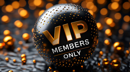 Golden Vip word illustration, AI generation