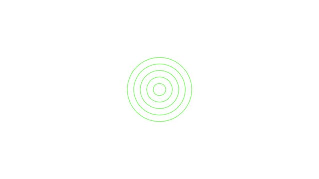 Digital radio wave white color animation. Radio wave on world map 4k video black background.