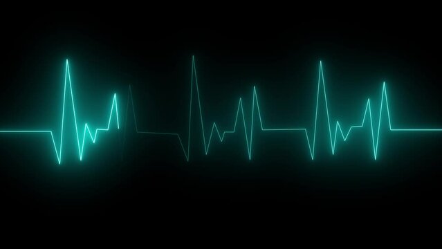 Neon Heartbeat or pulse. Vector illustration. sky line of heart rate. Heart pulse graphic. Neon heartbeat cardiogram