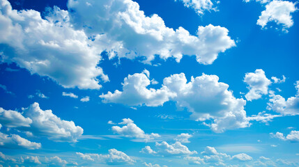 Brilliant Blue Sky with Fluffy White Clouds
