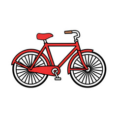Obraz premium Red Bicycle Illustration Isolated on Transparent Background