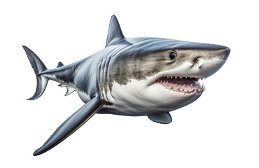 white shark isolated on transparent background