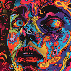 Vibrant and Captivating Psychedelic Landscape Exploring the Depths of the Subconscious Mind