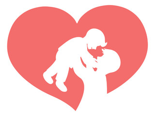 Father Day Heart Background Illustration
