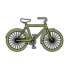 Fototapeta premium Green Bicycle Illustration Isolated on Transparent Background