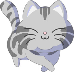 Obraz premium Faceless Cute Cat Illustration