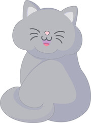 Faceless Cute Cat Illustration