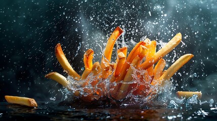 "Delicious Transformation: French Fries Morphing into Golden Crispy Goodness - Irresistible Food Evolution Captured in Stunning Imagery."