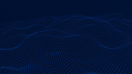 3K Dynamic blue particle wave. IT abstract background