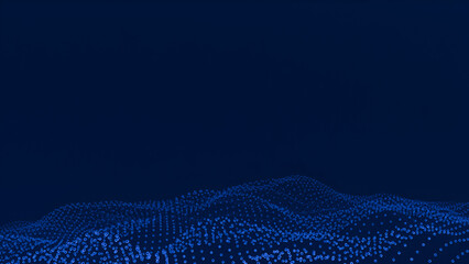 3K Dynamic blue particle wave. IT abstract background