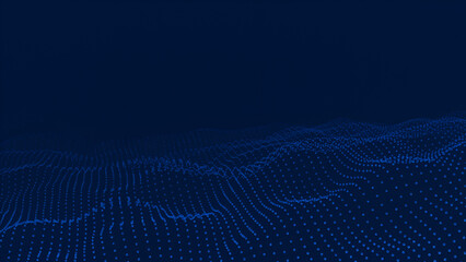 3K Dynamic blue particle wave. IT abstract background