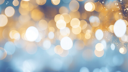 Obraz premium blurred white blue gold yellow light shiny background, copy space, design layout blank, wallpaper