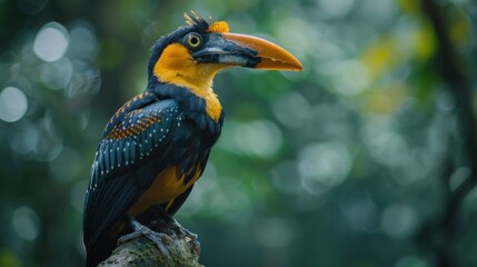 a rare bird in deep forest